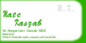 mate kaszab business card