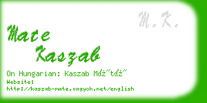 mate kaszab business card